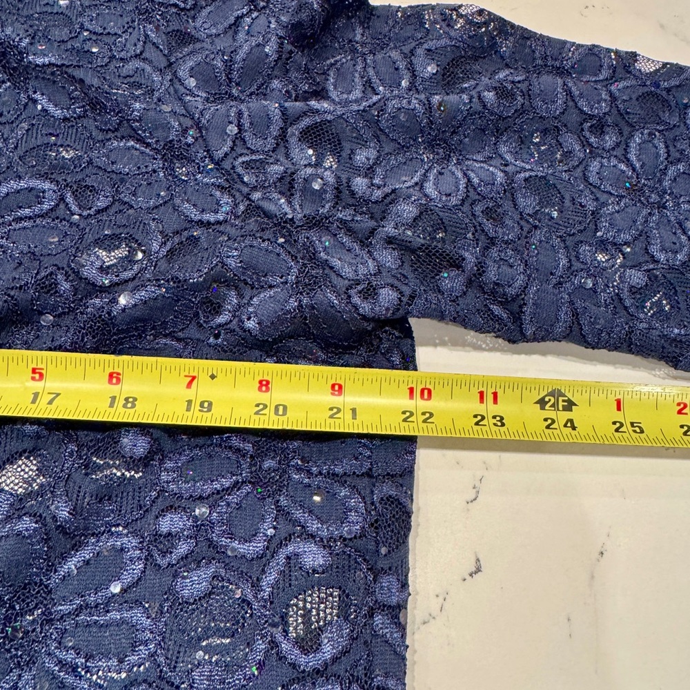 R&M Richards Vintage Blue Lace Ruffled Jacket with Sequins Women’s Size 18W NWOT - Picture 8 of 10